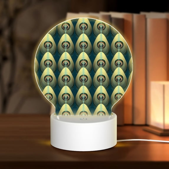 Naloa Peacock Gold Feather Acrylic LED Night Light Custom LED Lights Personalized Nightlight Customized Gifts for Family Couples Friends