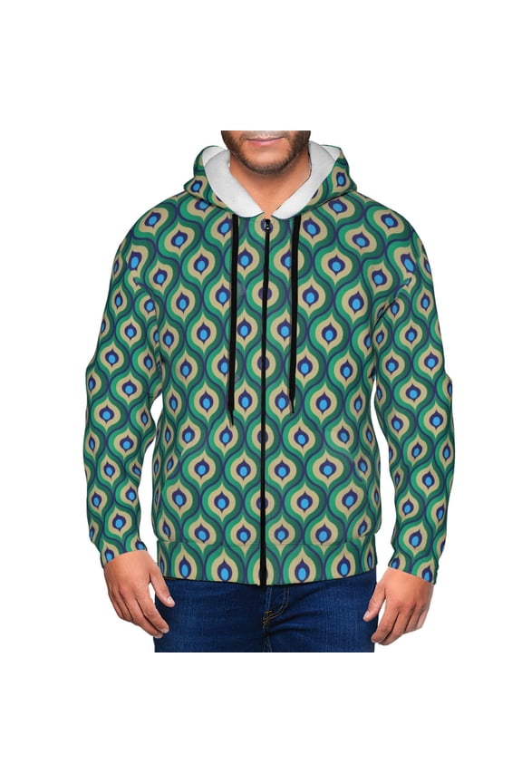 Peacock'S Tail Men’s Hoodies, Zip up Hoodie, Sweatshirts,Hoodies for Men Sizes S-3XL-Large