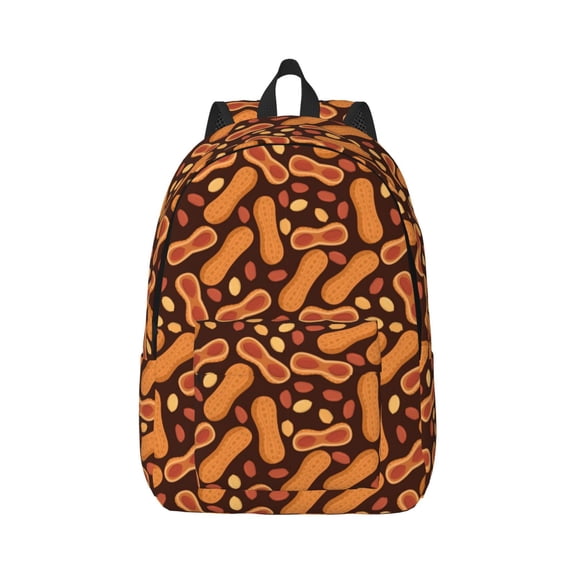 Naloa Peanuts2 Canvas Backpack for Men Women Rucksack Casual Travel Daypack College Tote Satchel Bookbag for Teens-Small