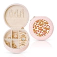 thumbnail image 1 of Naloa Peanuts4 Round Jewelry Box, Travel Jewelry Organizer, 3.9 x 3.9 x 2in Jewelry Storage Box for Women-Pink, 1 of 7
