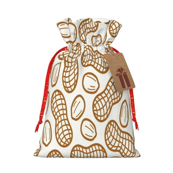 Naloa Peanuts7 Drawstring Christmas Bags, 3D Xmas Gift Bags, Christmas Wrapping Bags, Xmas Goodie Bags, Treat Pouch Bags, Party Favor Bags-