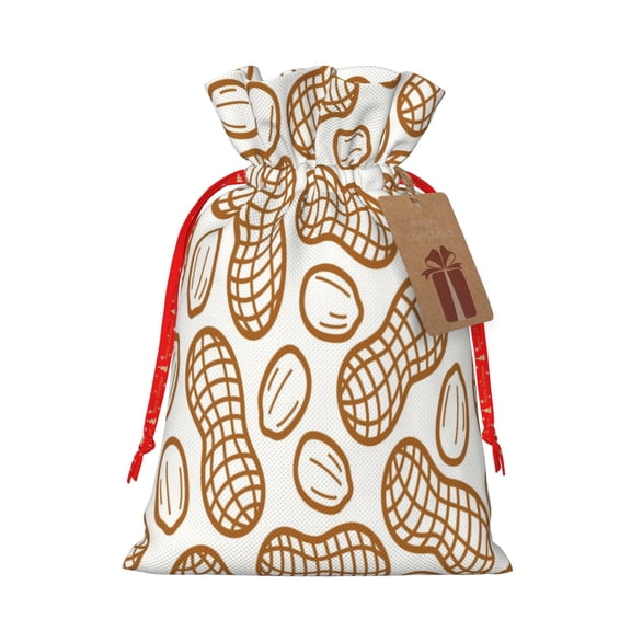 Naloa Peanuts7 Drawstring Christmas Bags, 3D Xmas Gift Bags, Christmas Wrapping Bags, Xmas Goodie Bags, Treat Pouch Bags, Party Favor Bags-