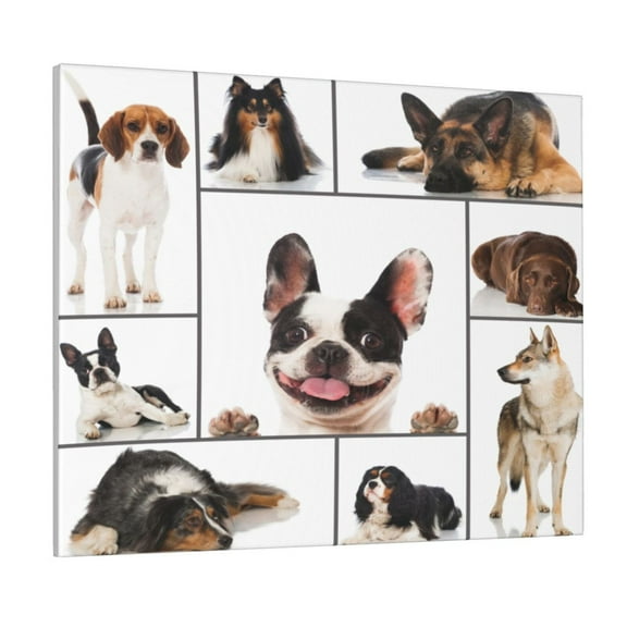Naloa Pedigree dogs collage Print Canvas Bathroom Wall Art,Bathroom Wall Art Decoration, Canvas Poster Prints,Decorative Paintings for Living Room, Bathroom, Kids Room