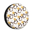 thumbnail image 1 of Naloa Penguin With Flowers PVC Leather Spare Tire Wheel Cover for Car Truck SUV Camper Trailer Universal Fit many size15 inch, 1 of 6