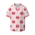 thumbnail image 1 of Naloa Pig Noses Men's Loose Fit Cuban Collar Short-Sleeve Shirt with Button-down and Chest Pocket for Everyday Wear Outings - Large, 1 of 7