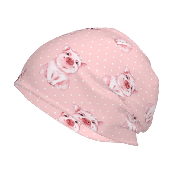 Naloa Pig Polka Dot Beanie for Men Women Knitted Unisex Winter Hat Beanies Cap Knit Cuffed Beanies Hats