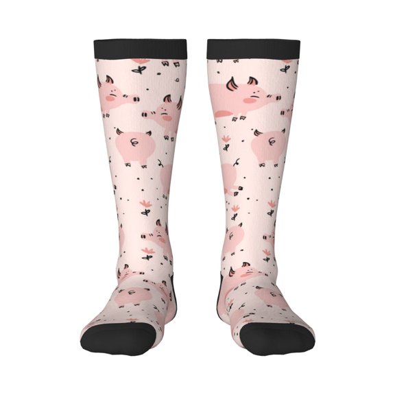 Naloa Pig Thigh High Socks Extra Long Stretchy Sock Women Over Knee High Opaque Stocking Daily Wear