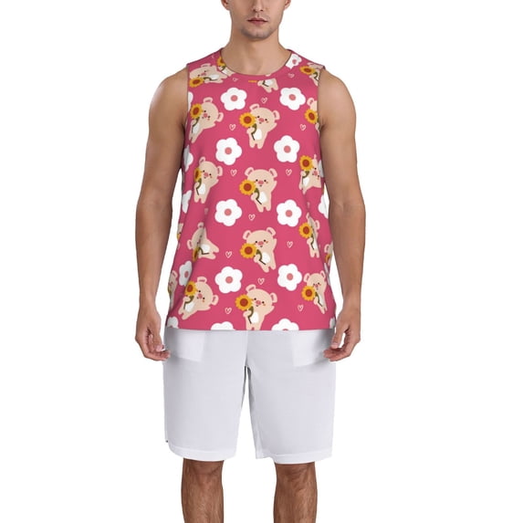 Naloa Piggy Sunflower Basketball Jersey Reversible Men's Mesh Athletic Sports Shirts Training Practice S-4XLX-Large