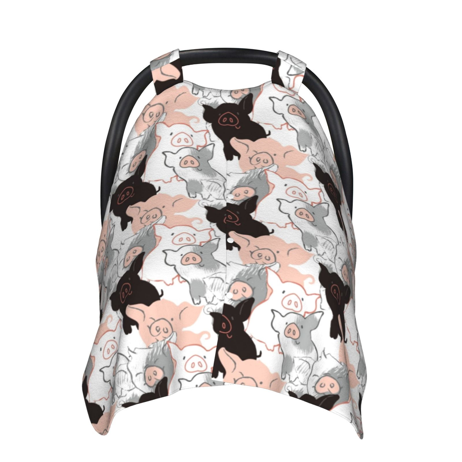 Naloa Pigs Baby Car Seat Cover, Breathable Baby Carrier Cover, Multiuse Baby Carrier Cover & Nursing Breastfeeding Cover