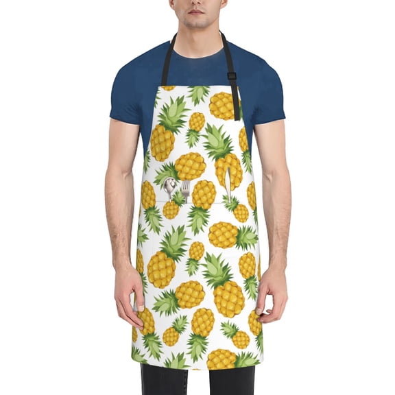 Naloa Pineapple Apron Kitchen Aprons with Pockets for Women Men Chef