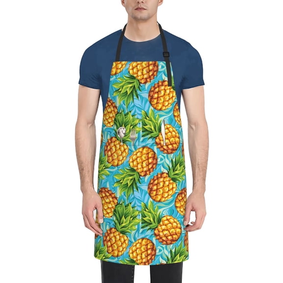 Naloa Pineapple Apron Kitchen Aprons with Pockets for Women Men Chef