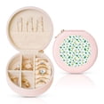 thumbnail image 1 of Naloa Pineapple Round Jewelry Box, Travel Jewelry Organizer, 3.9 x 3.9 x 2in Jewelry Storage Box for Women-Pink, 1 of 7