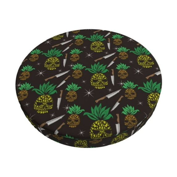 Naloa Pineapples Round Bar Stool Cushion Cover 12-14 inch, Fits Kitchen, Office, Restaurant Chairs - 14 inch