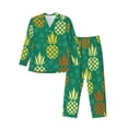 thumbnail image 1 of Naloa Pineapples1 Men’s Pajamas Set - Long Sleeve Button Down Sleep Shirt and Pajama Bottoms Sleepwear Set-Medium, 1 of 7