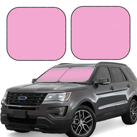 Naloa Pink 2 Piece Foldable Car Sun Shades, Car Windshield Sunshade, Front Window Sunshade for Car, Truck, SUV - Large