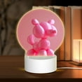 thumbnail image 1 of Naloa Pink Balloon Puppy Art Acrylic LED Night Light Custom LED Lights Personalized Nightlight Customized Gifts for Family Couples Friends, 1 of 9