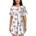 thumbnail image 1 of Naloa Pink Butterflies (2) Women's Short-Sleeved Pajama Set, Loungewear, Summer pajamas, Breathable Cozy - 3X-Large, 1 of 9