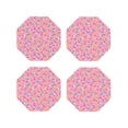 thumbnail image 1 of Naloa Pink Donut Leather Coasters for Drinks, Durable Drink Coasters 4 Set for Tabletop Protection, Luxurious Home Décor and Housewarming Gift ( {designName})Octagon, 1 of 6