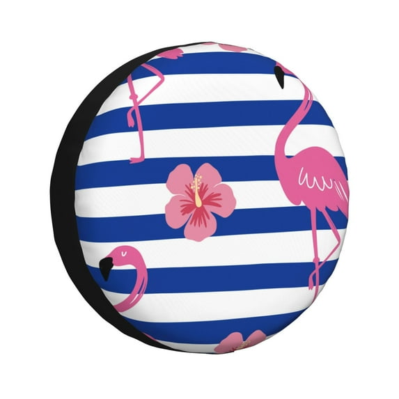 Naloa Pink Flamingo PVC Leather Spare Tire Wheel Cover for Car Truck SUV Camper Trailer Universal Fit many size17 inch