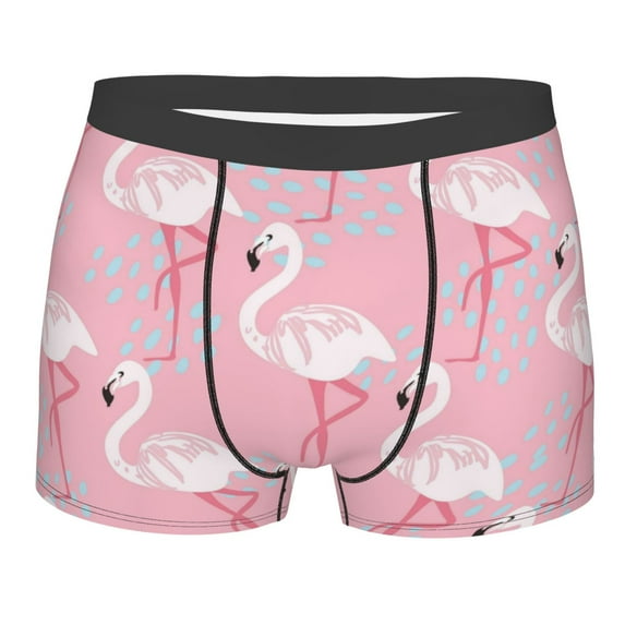 Naloa Pink Flamingo Print Mens Underwear - Boxers for Men, Classic Briefs for Men