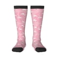 thumbnail image 1 of Naloa Pink Flamingos and Flowers Thigh High Socks Extra Long Stretchy Sock Women Over Knee High Opaque Stocking Daily Wear, 1 of 6