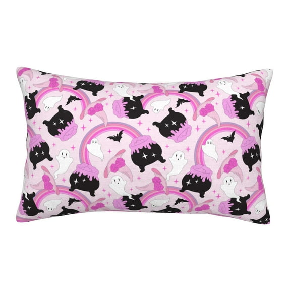 Naloa Pink Girl Halloween Pillowcase, Throw Pillowcase, Wrinkle-Free, Stain-Resistant with Hidden Zipper for Bedroom Sofa-20"x30"