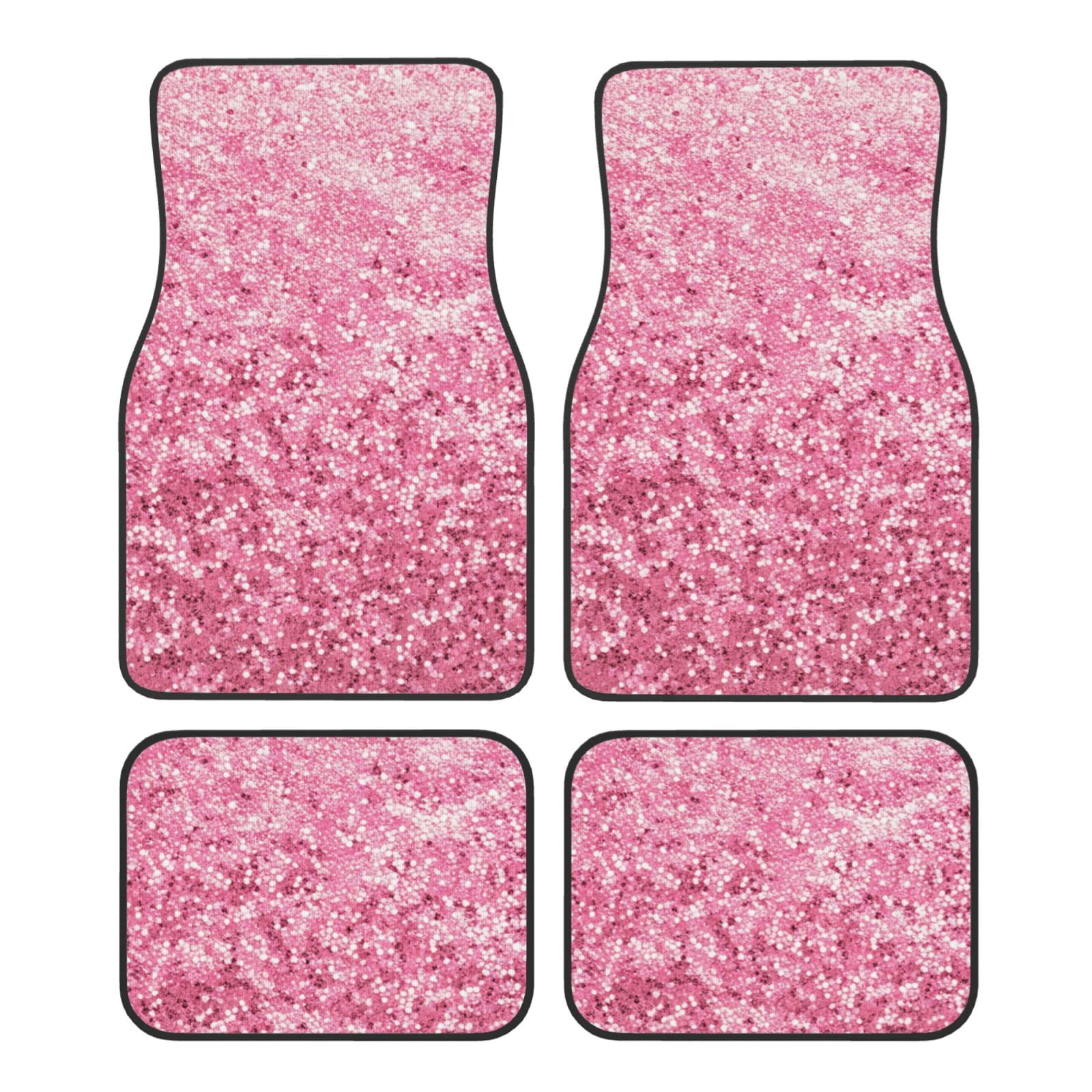 Naloa Pink Glitter Car Foot Mat Set of 4 Pieces Universal Floor Liner — free download