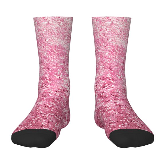 Naloa Pink Glitter Kids Socks Unisex Kids and Toddlers' Crew Socks, ,1 Pairs