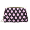 thumbnail image 1 of Naloa Pink Groovy Disco Ball Leather Makeup Bag for Purse Travel, Portable Small Cosmetic Organizer for Women and Girls, Make up Bag with Zipper, 1 of 8