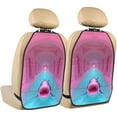 thumbnail image 1 of Naloa Pink Shark Pool Fantasy 2Pcs Anti-Kick Back Seat Cover Kick Mat, Car Seat Protector with 3 Storage Pockets, 1 of 8
