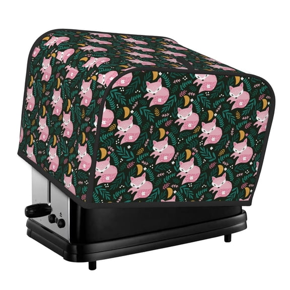 Naloa Pink Sleeping Fox 4 Slice Toaster Dust Cover Bread Machine Oven Dustproof Cover Kitchen Bakeware Protector Dustproof(12.4 x 10.6 x 8.2)