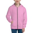 thumbnail image 1 of Naloa Pink Teenage Zipper Hoodie, Long Sleeve Zip Up Hoodies Casual Jackets Tops for 7-12 Years-Small, 1 of 6