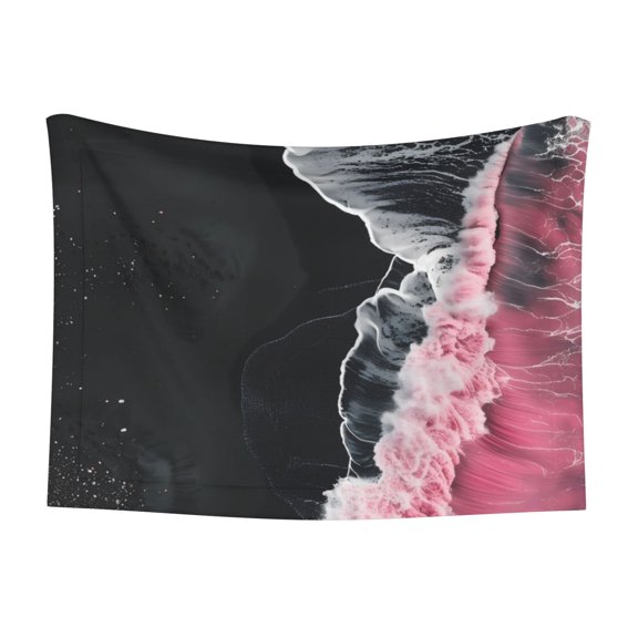 Naloa Pink White Ocean Waves Dog Blanket, 3 Sizes Cat Blanket for Indoor Cats Large Medium Small Dog Gifts-Large