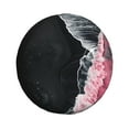 thumbnail image 1 of Naloa Pink White Ocean Waves PVC Leather Spare Tire Wheel Cover Spare Tire Cover, for Car Truck SUV Camper Trailer Universal Fit(14-17in)-14 inch, 1 of 6