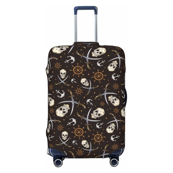 Naloa Pirate Skulls Elastic Suitcase Protector, Travel Suitcase Protector Cover Fits 18-32in Suitcase - Small