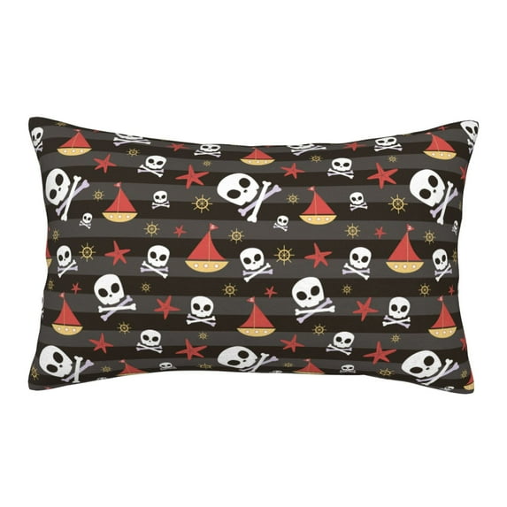 Naloa Pirate skull Pillowcase, Cool Pillowcase, Lightweight, Breathable, Skin Friendly Pillowcase, Hidden Zipper (No pillow core)-20"x30"