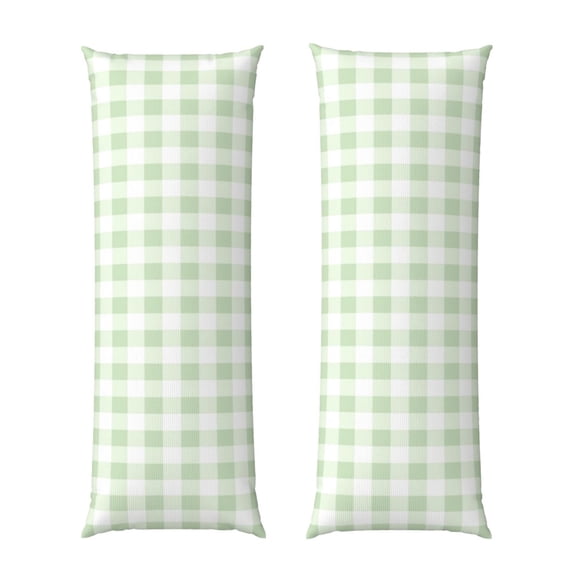 Naloa Pistachio Green Checkboard Super Soft 20x60 Body Pillow Case,Long Side Hidden Zipper(PILLOWS ARE NOT INCLUDED)