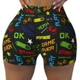 thumbnail image 1 of Naloa Pixel Game Biker Shorts for Women Seamless Scrunch Short Women’s Yoga Shorts for Gym Running Sport Shorts - Small, 1 of 9