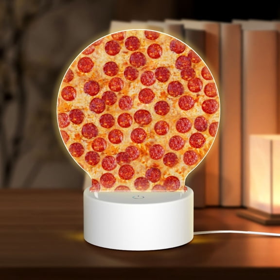 Naloa Pizza Acrylic LED Night Light Custom LED Lights Personalized Nightlight Customized Gifts for Family Couples Friends