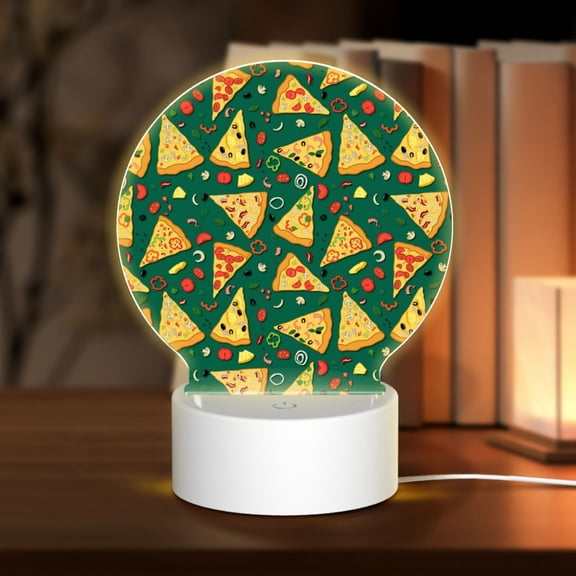 Naloa Pizza Acrylic LED Night Light Custom LED Lights Personalized Nightlight Customized Gifts for Family Couples Friends