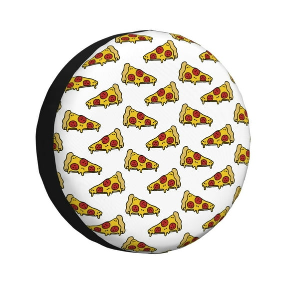 Naloa Pizza PVC Leather Spare Tire Wheel Cover for Car Truck SUV Camper Trailer Universal Fit many size14 inch