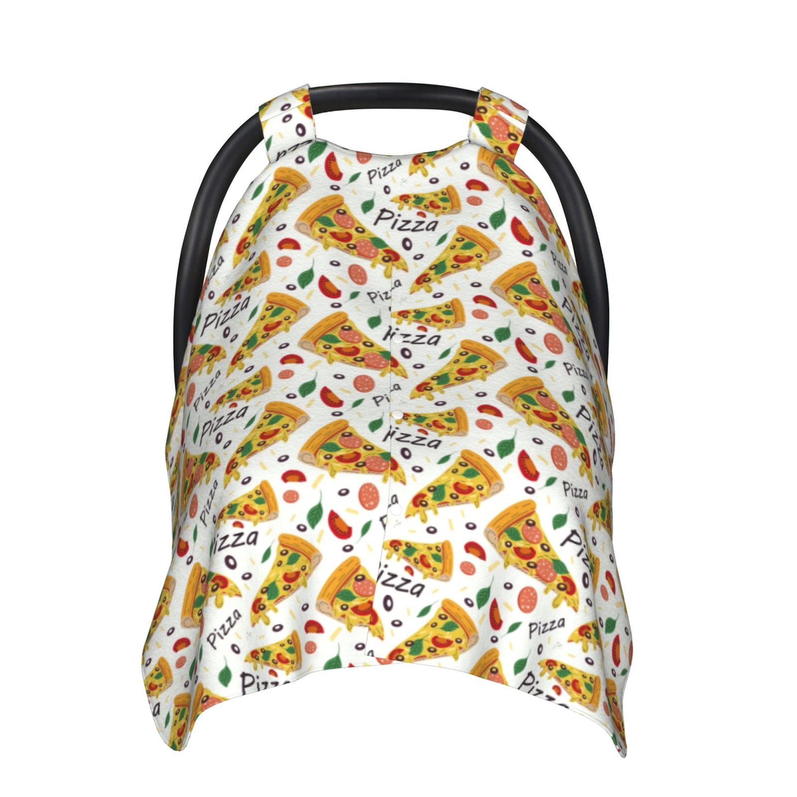 Naloa Pizza Slices Baby Car Seat Cover, Breathable Baby Carrier Cover, Multiuse Baby Carrier Cover & Nursing Breastfeeding Cover
