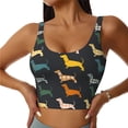 thumbnail image 1 of Naloa Plaid Dachshund Sports Bras for Women, High Support Bra with Removable Pads, Comfortable - X-Large, 1 of 9