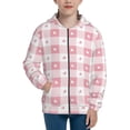 thumbnail image 1 of Naloa Plaid Heart Teenage Zipper Hoodie, Long Sleeve Zip Up Hoodies Casual Jackets Tops for 7-12 Years-Small, 1 of 6