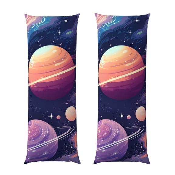 Naloa Planet Pastel Galaxy Body Pillow Cover, Pillowcases with Hidden Zipper Breathable Long Pillow Case (Pillows are not included,20x54 inch)