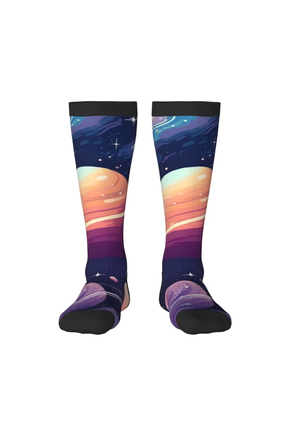 Planet Pastel Galaxy Knee Socks, High Socks Long Stretchy Sock Women Knee High Stocking, Long Socks for Women