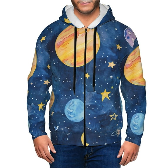 Naloa Planets And Stars1 Men’s Hoodies, Zip up Hoodie, Sweatshirts,Hoodies for Men Sizes S-3XL-3X-Large