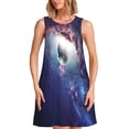 thumbnail image 1 of Naloa Planets Stars And Galaxies Print Women's Summer Spring Casual Beach Sundress,Vacation Sleeveless Tank Crewneck Loose Dresses, 1 of 7