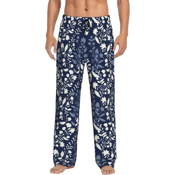 Naloa Plant Pajama Pants Men, PJ Bottoms, Sleep & Lounge Pants-XX-Large