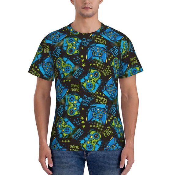 Naloa Play Game Men's T-Shirt Sport T-shirt Men's Basic Tee Casual Men's Shirt, Round Neck, Short Sleeves - XX-Large